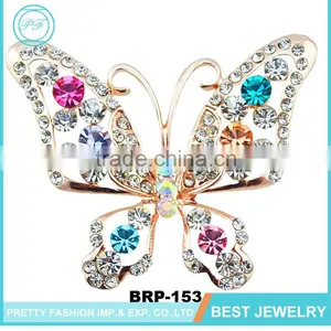 Beautiful Color Twinkling Crystal Butterfly Sahpe Women New Dress Brooch thumbnail-1