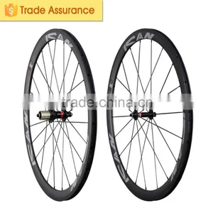 Wide 23mm Clincher 38C Carbon Fiber Road Bike Wheelset With Novatec Light 291 Hubs thumbnail-1