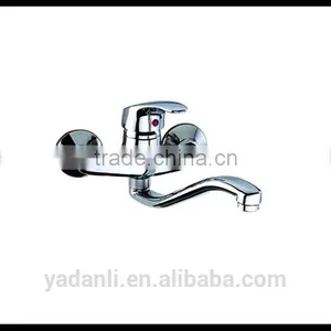Polished Chrome Kaiping Manufacturer Long Swivel Single Handle Wall Mounted Kitchen Faucet 3040 thumbnail-1