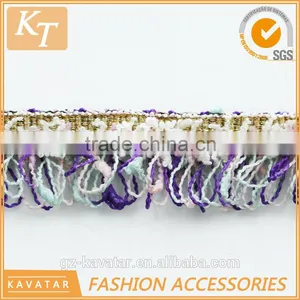 Multi-color Single Side Fringed Tirm for Lady Wearing thumbnail-2