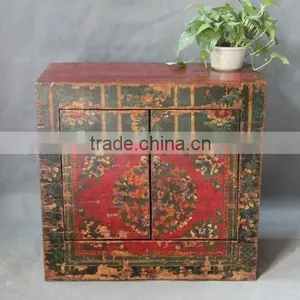 Chinese Antique Furniture Painting Mongolia Cabinet thumbnail-1