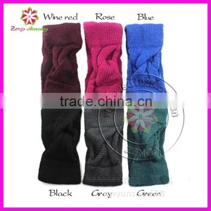 Knitted Turban Headband for Women Ear Warmer Twist Wide Hair Band thumbnail-1