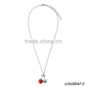 Apple Pendant Tiny Chain Silver And Gold Color Necklace thumbnail-1