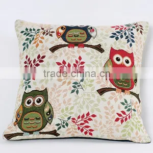 2016 Cute Owl Bird Polyester Fabric Square Custom Cushion Pillow Decorative Cushion thumbnail-4