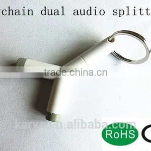 New Fashion Keychain Dual Audio Splitter for Cellphone Six Colors thumbnail-1