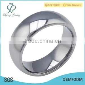 High Polished Men Mirror Ring, Mirror Tungsten Silver Ring Mens thumbnail-1