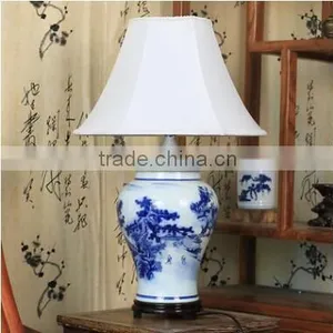 Chinese Ceramic Ginger Jar Table Lamp With Base Switch thumbnail-1