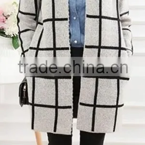 Round Neck Long-sleeved Long Section Women Cardigan Cheap Long Cardigans thumbnail-2
