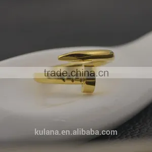 Fashionable Free Size Nail Stainless Steel Rings for Women thumbnail-4