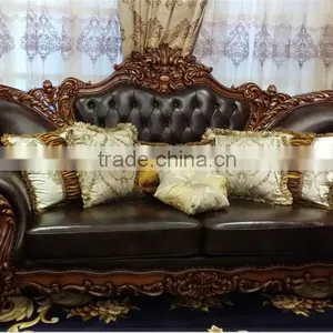 Antique Appearance Leather Living Room Sofa l Shaped Sofa Prices Italian Style Sofa Set Living Room Furniture thumbnail-3