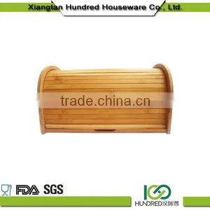 Hot Sale Bamboo Bread Storage Box With Food Safe Oiled Finishing, Totally Bamboo Material Bamboo Bread Box thumbnail-1