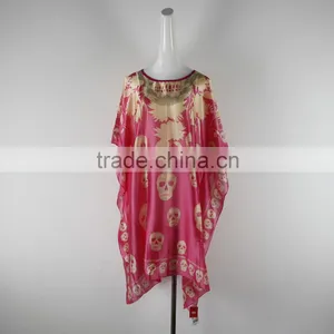 Summer Women Short Bat Sleeve Round Neck Print 2016 Blusa Dress Pullover Blouse thumbnail-1
