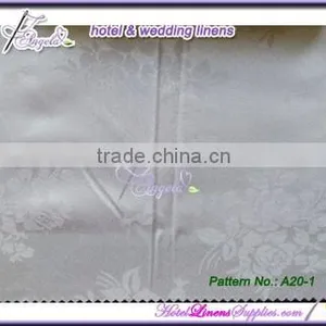 Square 90" * 90" Poly Jacquard Tablecloths With Floral Pattern for Table Decorations in Wedding Events thumbnail-1