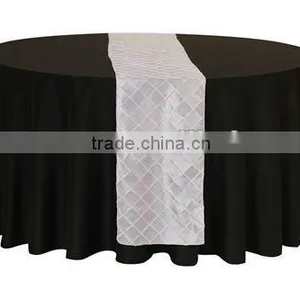 Silver Pintuck Taffeta Table Runner for Weddings thumbnail-1
