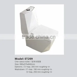2016 Pure White Glaze Ceramic Square One Piece Toilet ET209 thumbnail-1