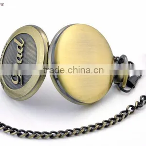 Wholesale Antique Brass Pocket Watch Necklace as Best Love for Dad thumbnail-5