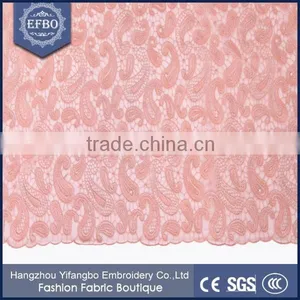 Latest Design French Lace Fabric 2016 Hot Sale Nigerian Wedding Dress Fabrics High Quality Net Lace With Beads thumbnail-4