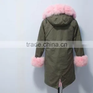 PC09 Army Green Women Long Style Parka Jacket thumbnail-5