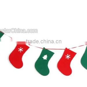 Mixed Color Christmas Santa Claus and Deer Non-woven Christmas Pull Flags Tree Holiday Party Hanging Decorations Ornament thumbnail-5