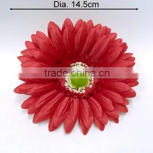 Artificial Flowers Diameter 14.5cm Red Silk Big Gerbera Flower Head thumbnail-2