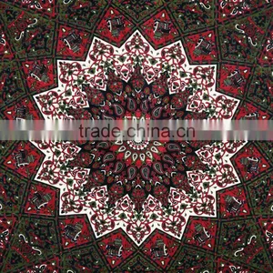 Green Mandala Tapestry Indian Tapestry Bedspread Bohemian Hippie Tapestry Beach Throw Indian Mandala Tapestry Wall Hanging Art thumbnail-2