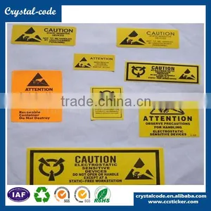 Silk Screen Printing Acrylic Pressure Adhesive Color-coding Anti-vibration Hazard Warning Label thumbnail-1