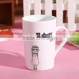 12 oz Plain White Ceramic Mug With Lid thumbnail-3