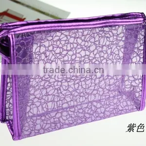 Waterproof Printed Small Button Closure Fold up Cute Travel Pvc Cosmetic Bag thumbnail-2
