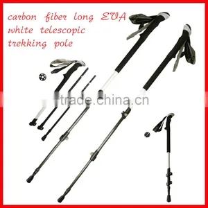 Xia Guang Three Sections Carbon Fiber Long EVA White Telescopic Trekking Pole Nordic Walking Stick thumbnail-3