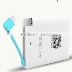 Top Selling New Design for 2016 Power Bank Slim Card Power Bank, With Micro USB Cable, Support thumbnail-1