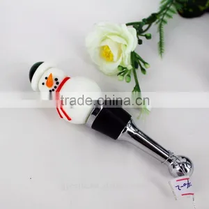 Snowman Theme Murano Glass Wine Bottle Stoppers for Christmas Gifts thumbnail-6