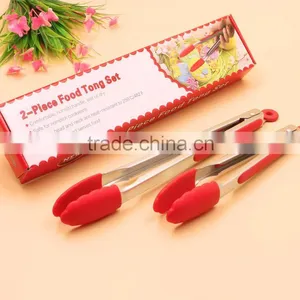 Home & Garden Silicone Laser Logo Handle Stainless Steel 304 BBQ Tong thumbnail-6