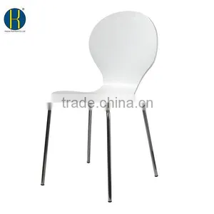 HY 3014 White Color High Quality Plywood Restaurant Chair With Tube Legs thumbnail-2