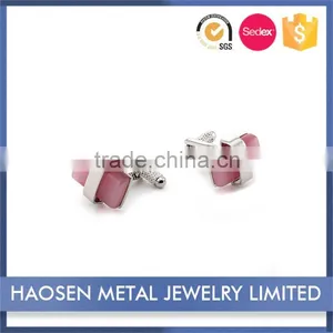 2016 Rhodium Cat Eye Stone Personalised Cufflinks For Men thumbnail-5