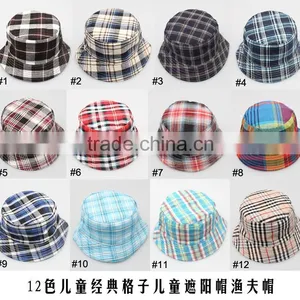 Plaid Fisherman Sports Cheap Kids Bucket Hats Wholesales thumbnail-1