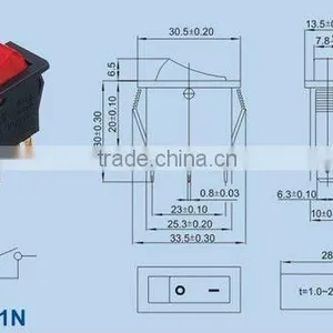 Illuminated on off Panel Mount Rocker Switch thumbnail-1
