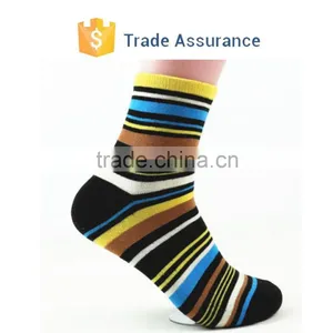Fashion Mens Cotton Casual Socks, Soft Color Stripe Socks, Ankle Short Socks thumbnail-5