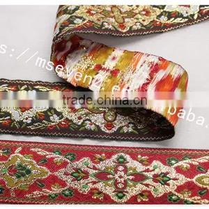 Newest 4.3cm Width Ethnic Embroidery Webbing Polyester for Garment/bag thumbnail-5