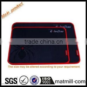 Dark Blue Cloth Surface Rubber Game Mouse Pad With Red Edge For Mouse thumbnail-1