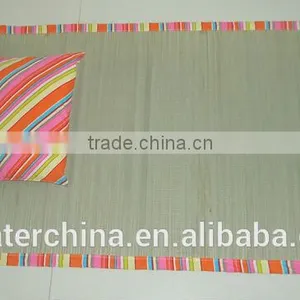 Straw Beach Mat With Pillow thumbnail-1