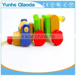 Colorful Pull Along Wiggles Dog Wooden Toy Wiggles as You Pull They Make a Clicking Sound and Make a Fun Baby thumbnail-2