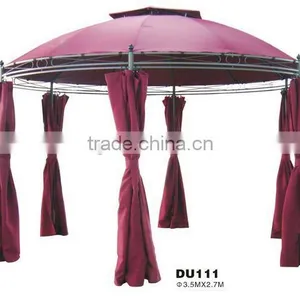 3.5m*2.7m Red Double Roof Round Gazebo With Anti-rust Top thumbnail-1