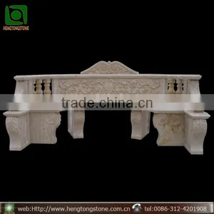 Natural Marble Stone Bench With Back thumbnail-1