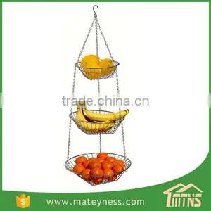 Fruit Vegetable Kitchen Storage 3-Tier Wire Hanging Basket thumbnail-1