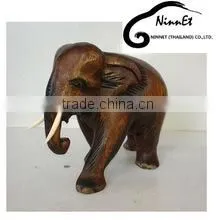 Wood Carved Elephant From Thailand Run Step thumbnail-1