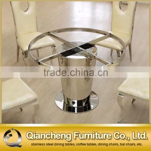 Hot Sale Marble Top Stainless Steel Base Round Dining Table thumbnail-2