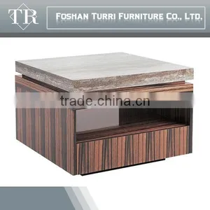 Green MDF Coffee Table With Natural Stone Travertine thumbnail-2