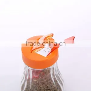6oz Clear Glass Spice Jar With Decorative Screw Top Lid Plastic Spoon thumbnail-3