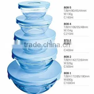Glass Bowl /salad Glass Bowl/Stackable 5pcs Glass Cooking/food Storage Bowl Set thumbnail-1