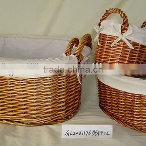 Honey Willow Storage Basket With Handle thumbnail-1